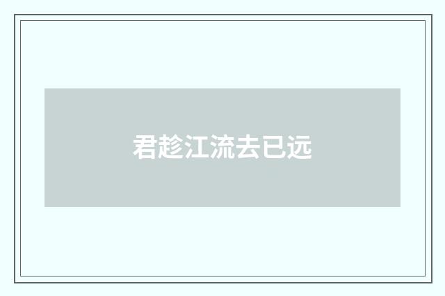 君趁江流去已远
