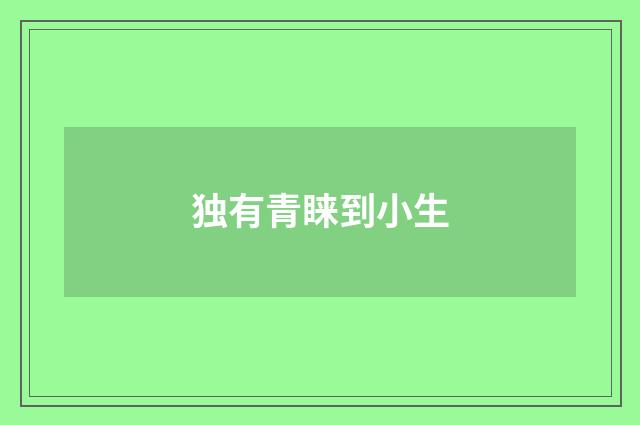 独有青睐到小生