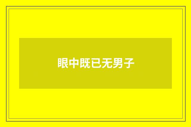 眼中既已无男子