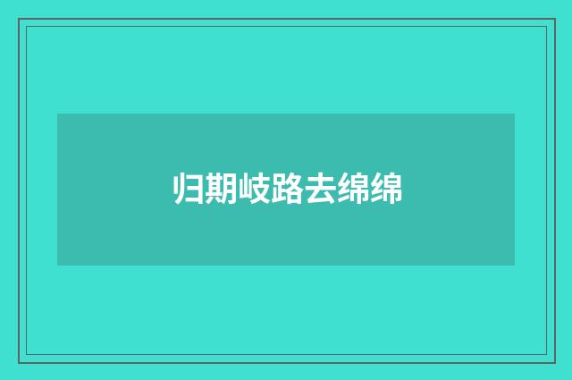归期岐路去绵绵