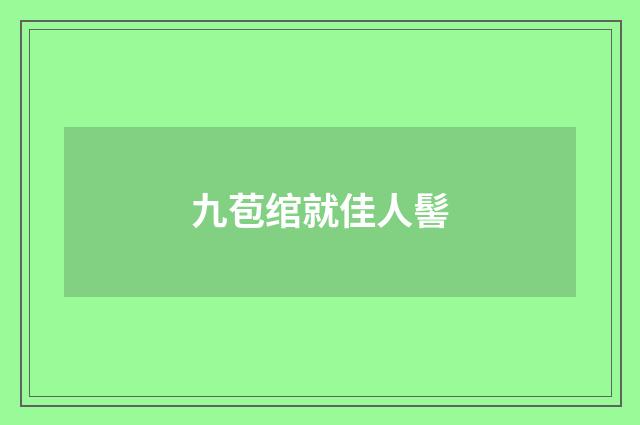 九苞绾就佳人髻