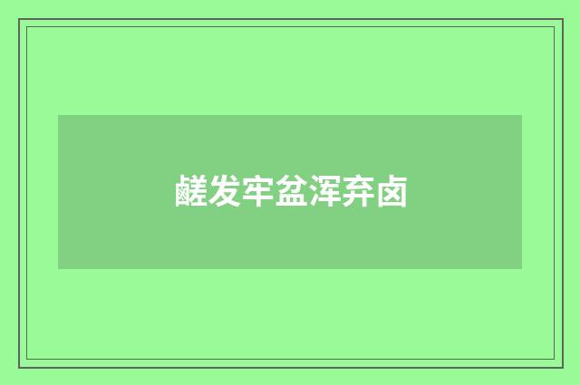 鹺发牢盆浑弃卤