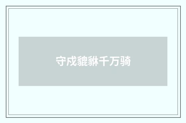 守戍貔貅千万骑