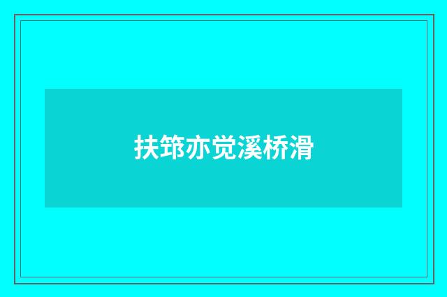 扶筇亦觉溪桥滑