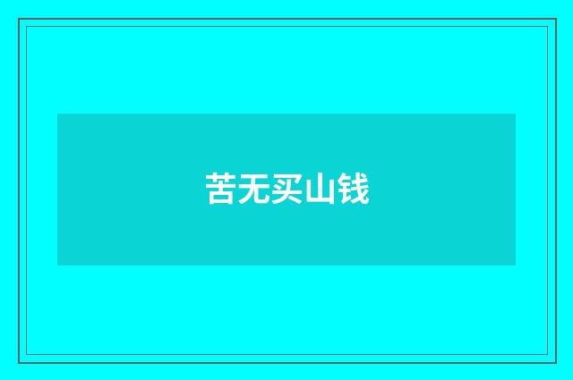 苦无买山钱