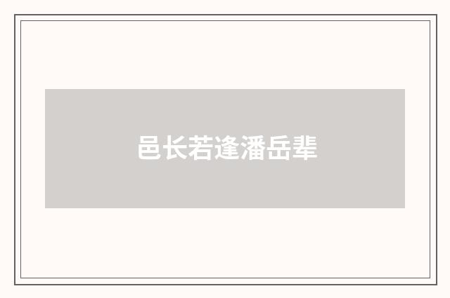 邑长若逢潘岳辈