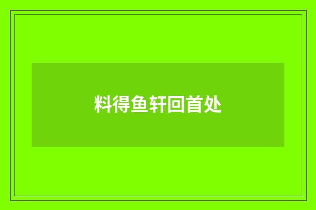料得鱼轩回首处