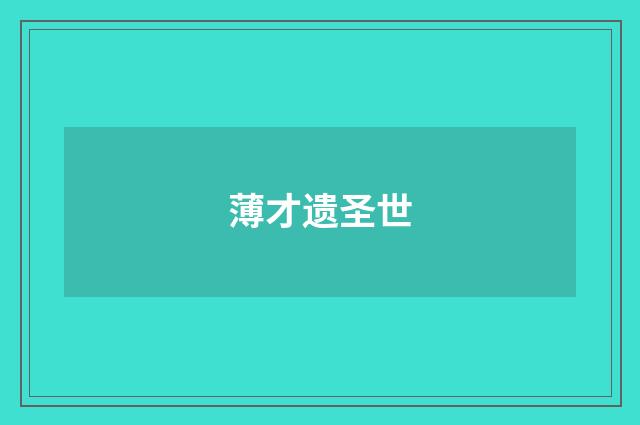 薄才遗圣世