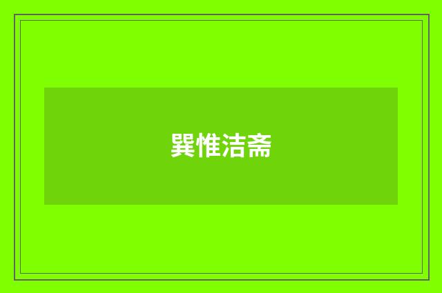 巽惟洁斋