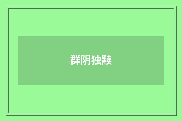 群阴独黩