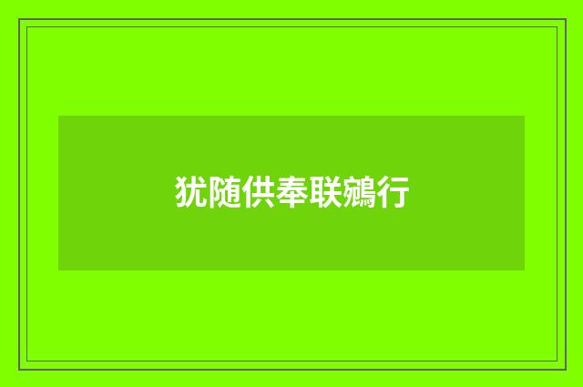 犹随供奉联鵷行