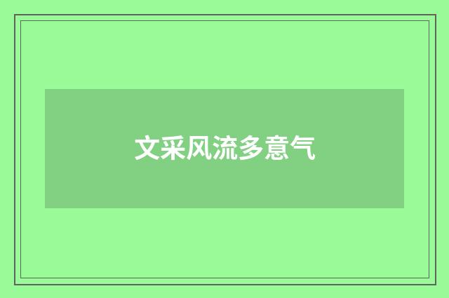 文采风流多意气
