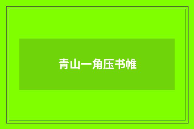 青山一角压书帷