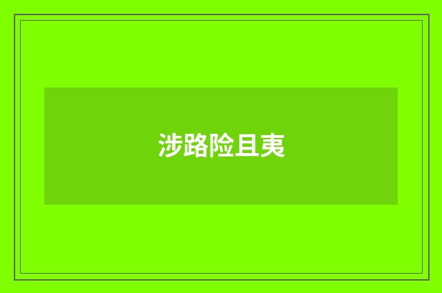 涉路险且夷