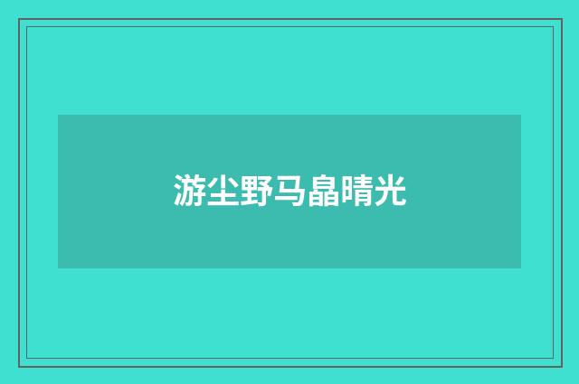 游尘野马皛晴光