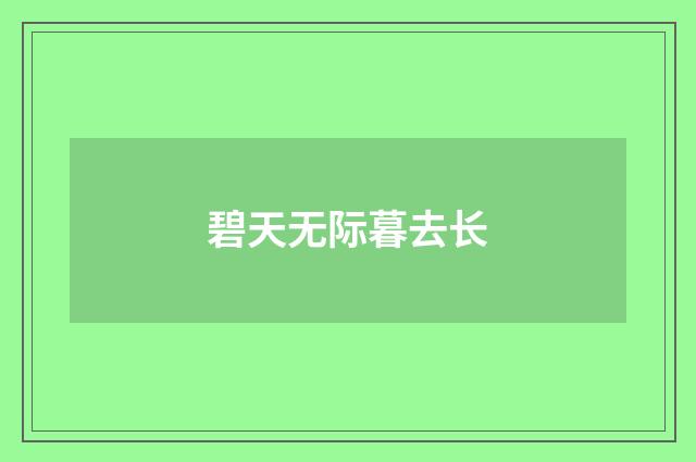 碧天无际暮去长