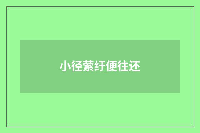 小径萦纡便往还
