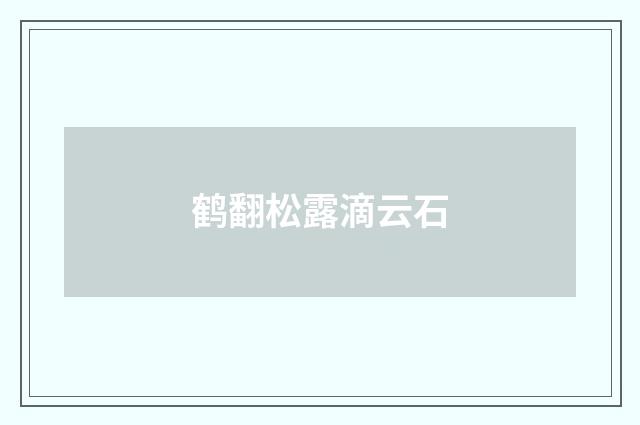 鹤翻松露滴云石