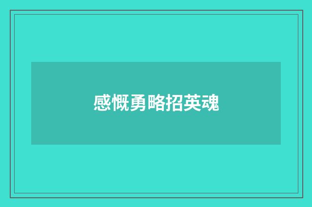感慨勇略招英魂