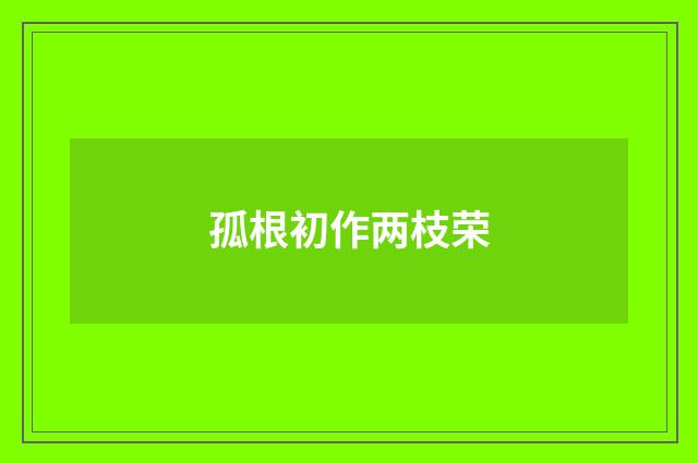 孤根初作两枝荣