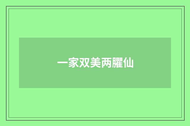 一家双美两臞仙