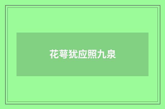花萼犹应照九泉