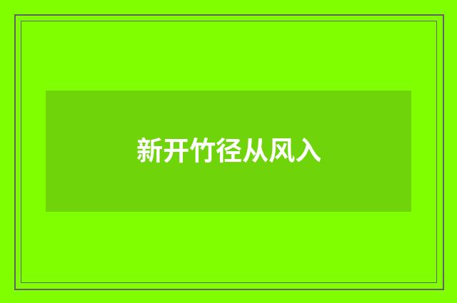 新开竹径从风入