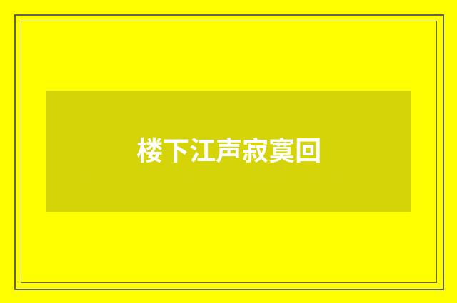 楼下江声寂寞回