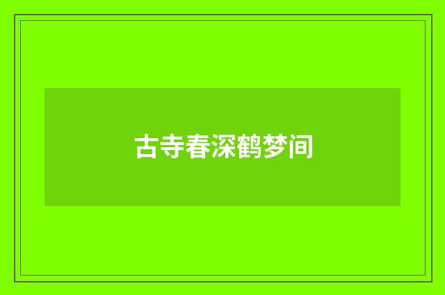 古寺春深鹤梦间