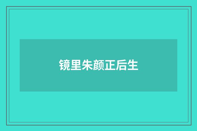镜里朱颜正后生