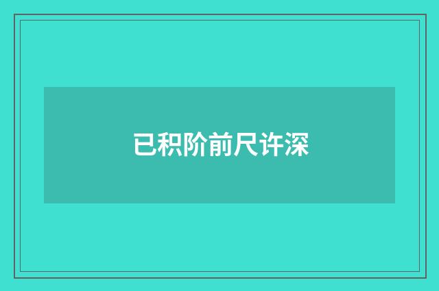 已积阶前尺许深