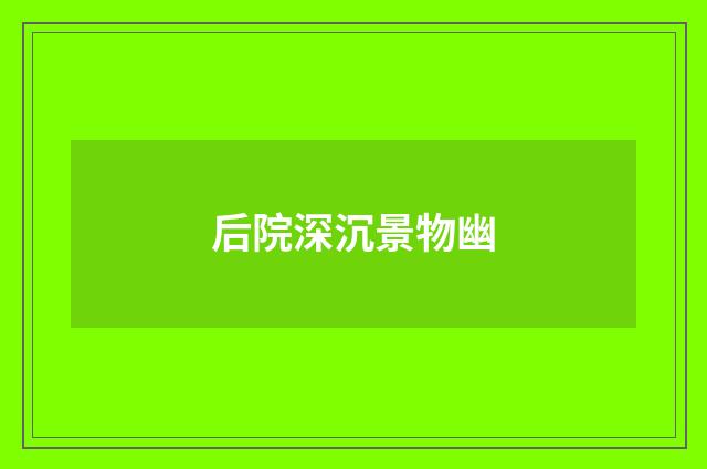 后院深沉景物幽