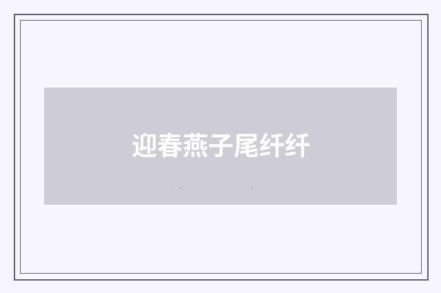 迎春燕子尾纤纤