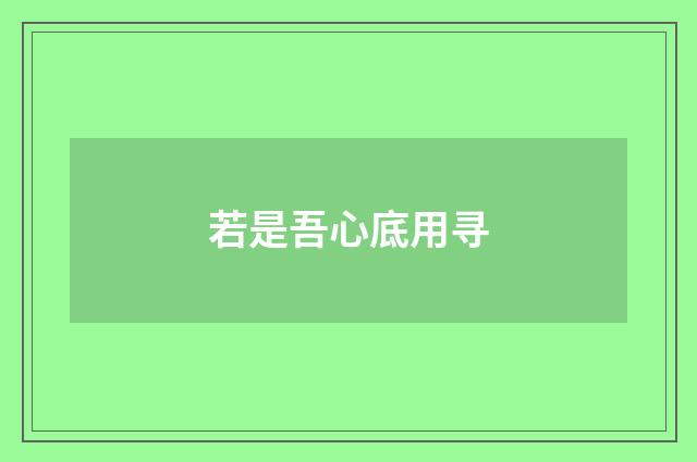 若是吾心底用寻