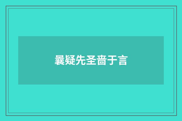 曩疑先圣啬于言