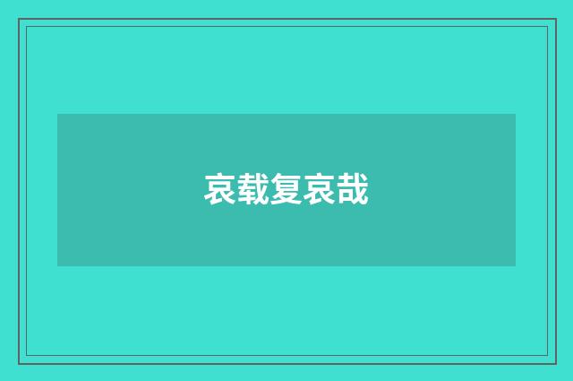哀载复哀哉