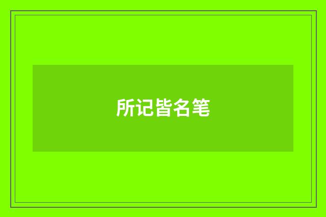 所记皆名笔