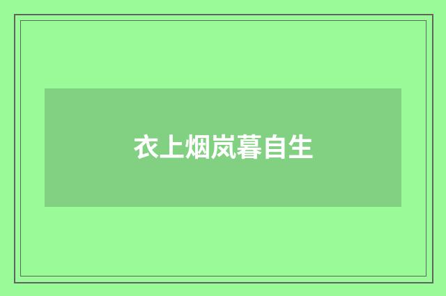 衣上烟岚暮自生