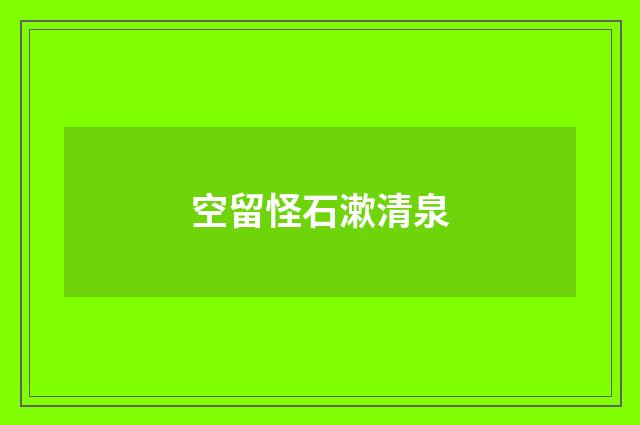 空留怪石漱清泉