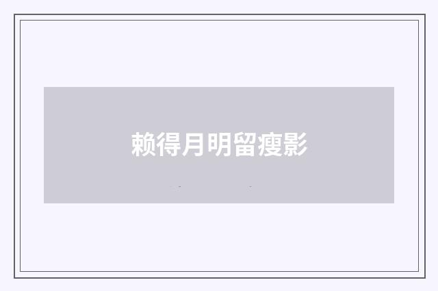 赖得月明留瘦影
