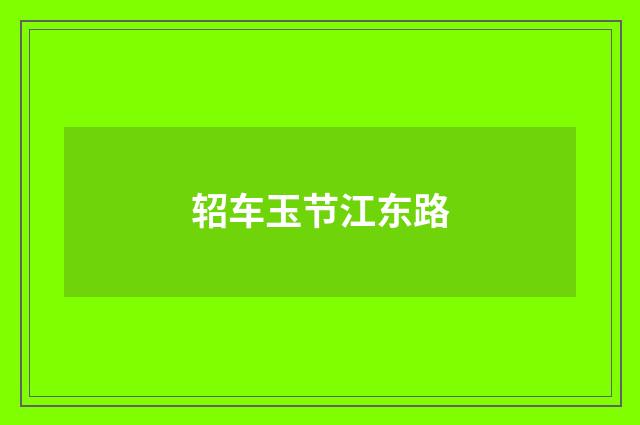 轺车玉节江东路