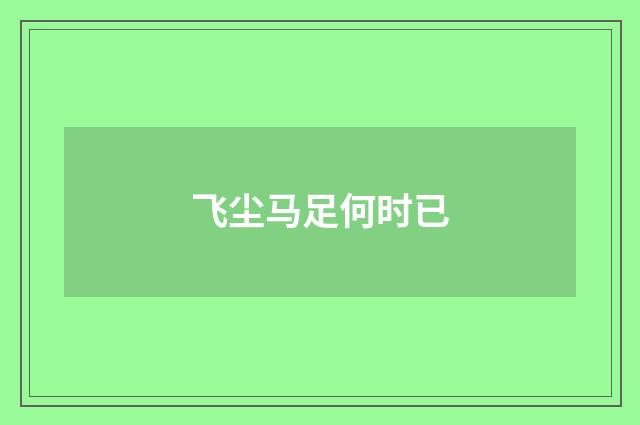飞尘马足何时已