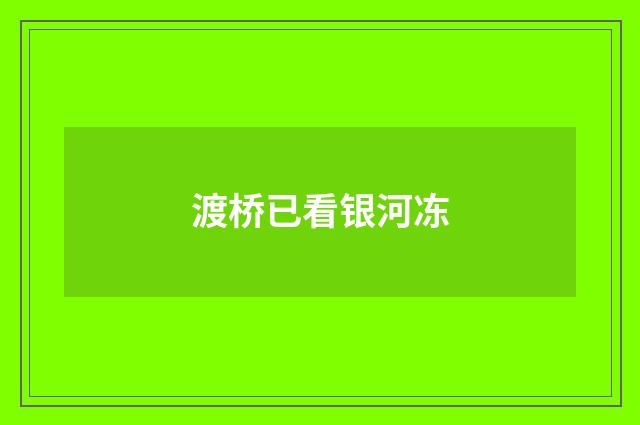 渡桥已看银河冻