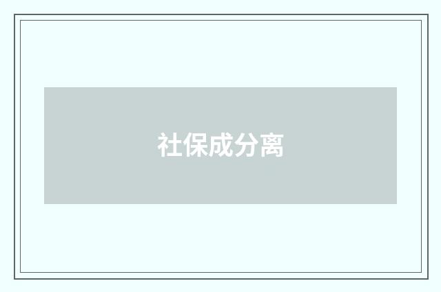 社保成分离