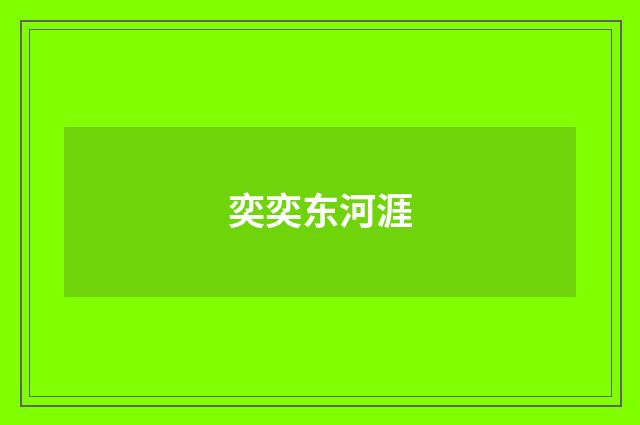 奕奕东河涯