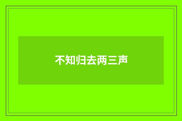 不知归去两三声