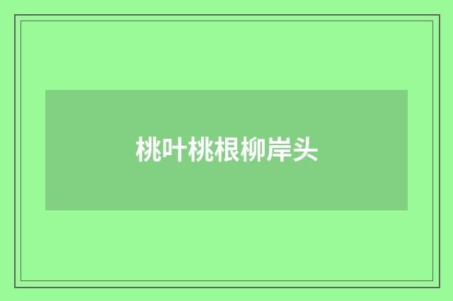 桃叶桃根柳岸头