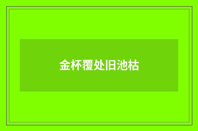 金杯覆处旧池枯