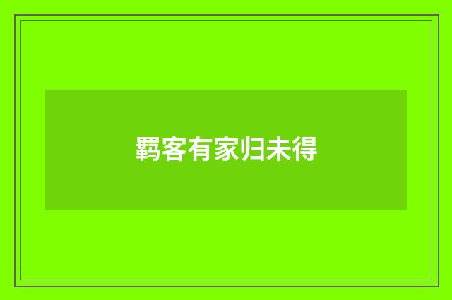 羁客有家归未得