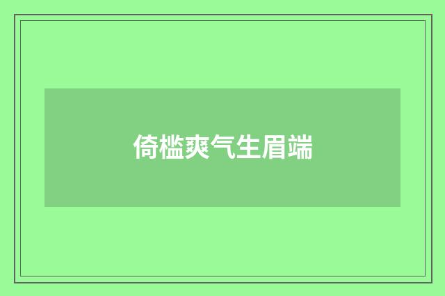 倚槛爽气生眉端